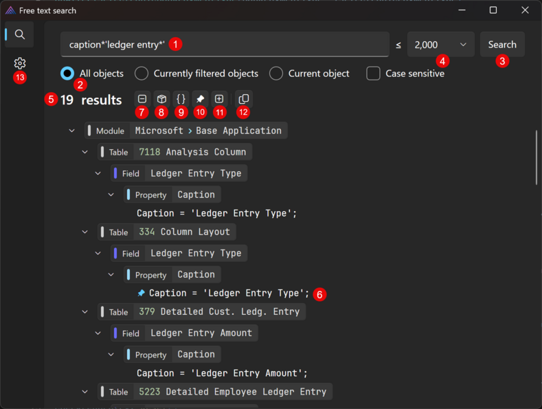 Prism for AL: Free text search