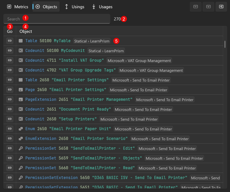 Prism for AL namespace objects