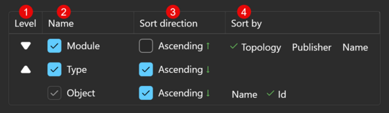 Prism for AL objects panel settings