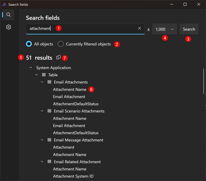 Prism for AL: Search fields by name