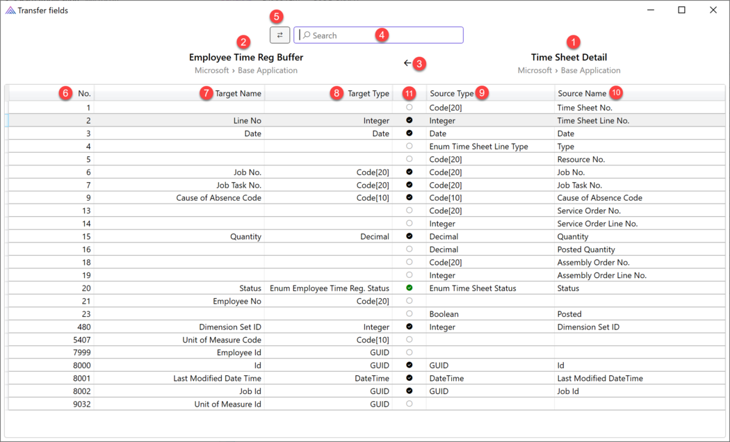 Prism for AL: Transfer fields mapping