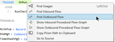 Prism for AL: Invoke Find outbound flow