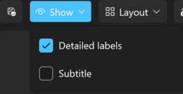 Prism for C/AL Explore table relations window with the Show options open