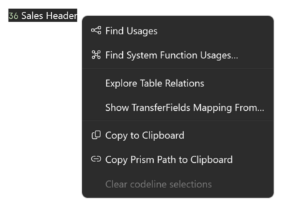 Prism for C/AL: Invoke find system function usages