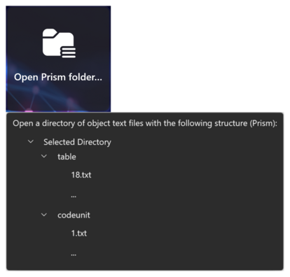 Prism for C/AL: Open Prism folder